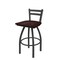 Holland Bar Stool Co 25" Low Back Swivel Counter Stool, Pewter Finish, Dark Cherry Maple Seat 41125PWDCMpl - alternate 1